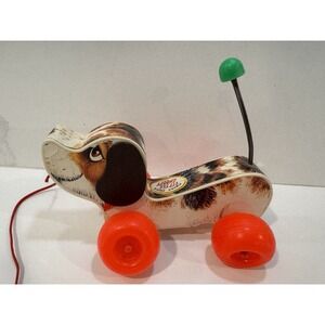 Fisher Price Little Snoopy Plastic Pull Along Toy Dog Puppy Vintage Retro 1965
